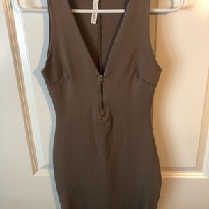 Brown bodycon mini dress